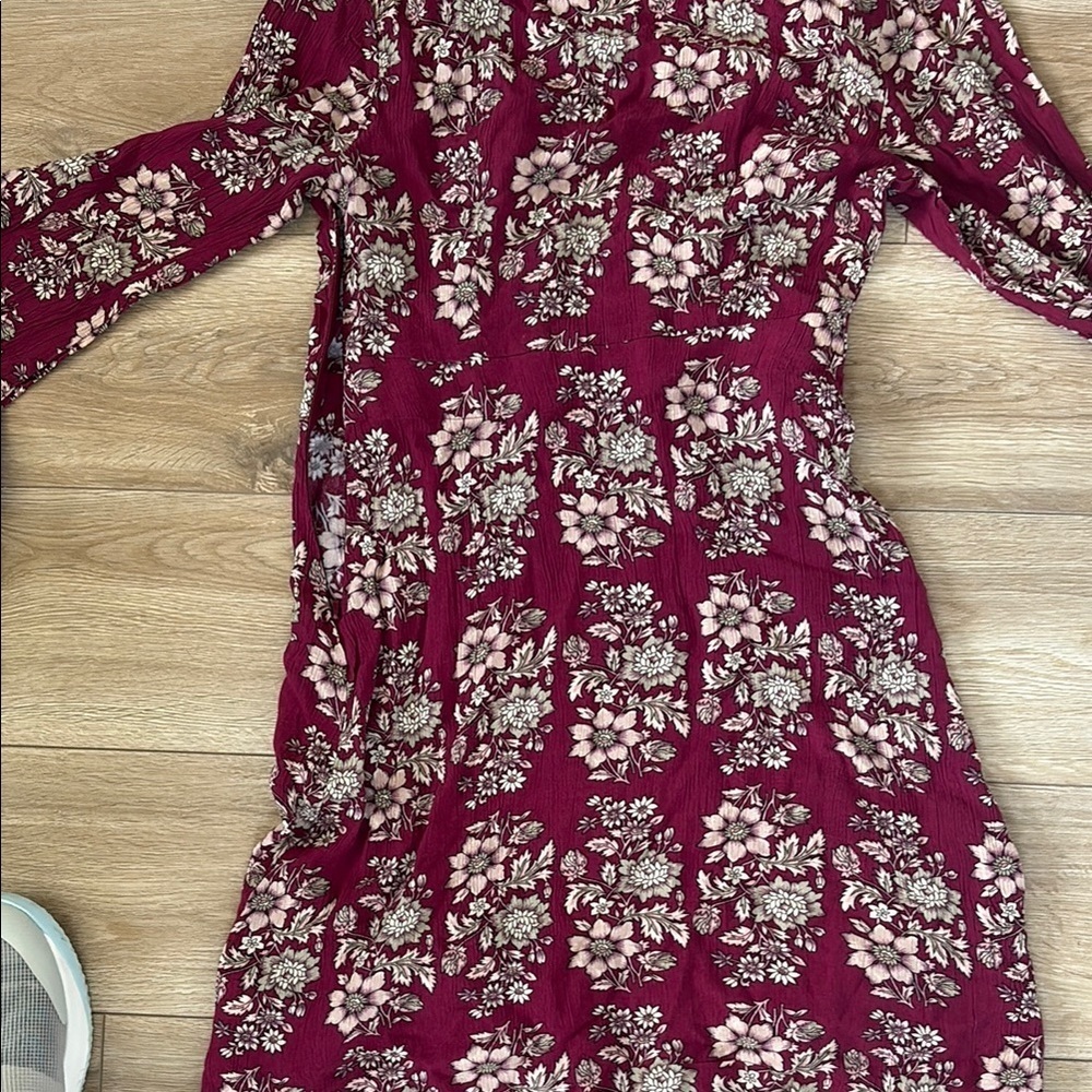American Eagle Outfitters Red Long Sleeve Wrap Dress - Picture 9 of 13